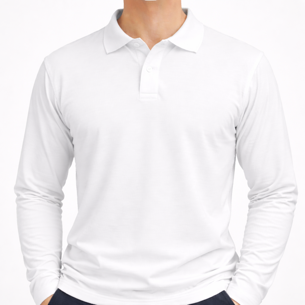 polos personalizados manga comprida brancos